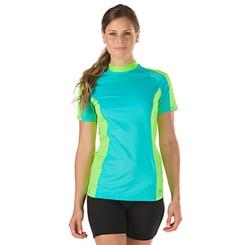 SPEEDO Women's Solid Short Sleeve Rashguard