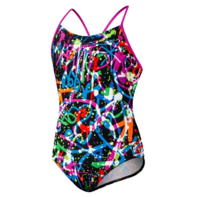 SPEEDO Girls Graphic Graffiti Keyhole (7-16)