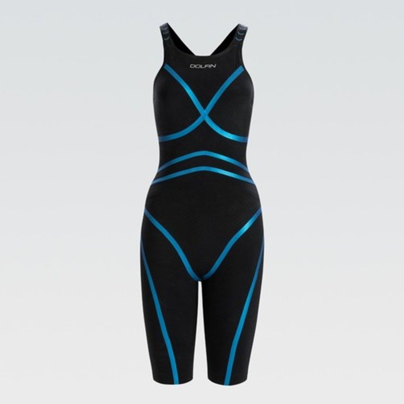 DOLFIN Women's Lightstrike Black Tight Leg Closed Back Swimsuit