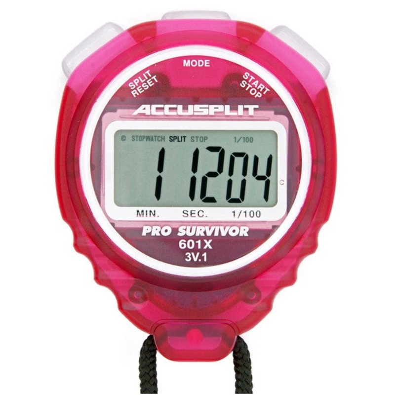 Accusplit Pro Survivor Stopwatch with Cherry (translucent red) Case