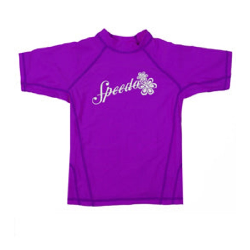 Speedo Girls Solid Short Sleeve Boom Rashguard